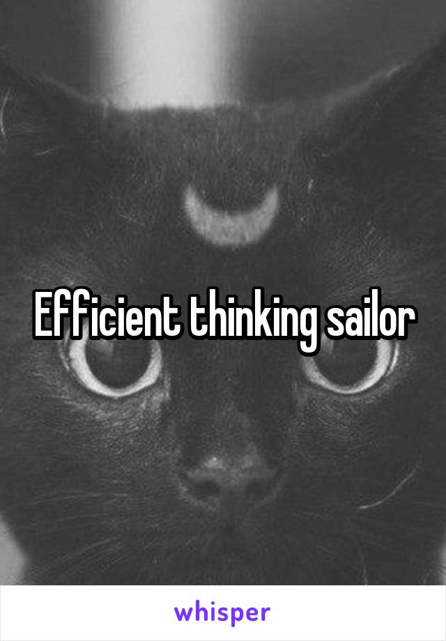 Efficient thinking sailor