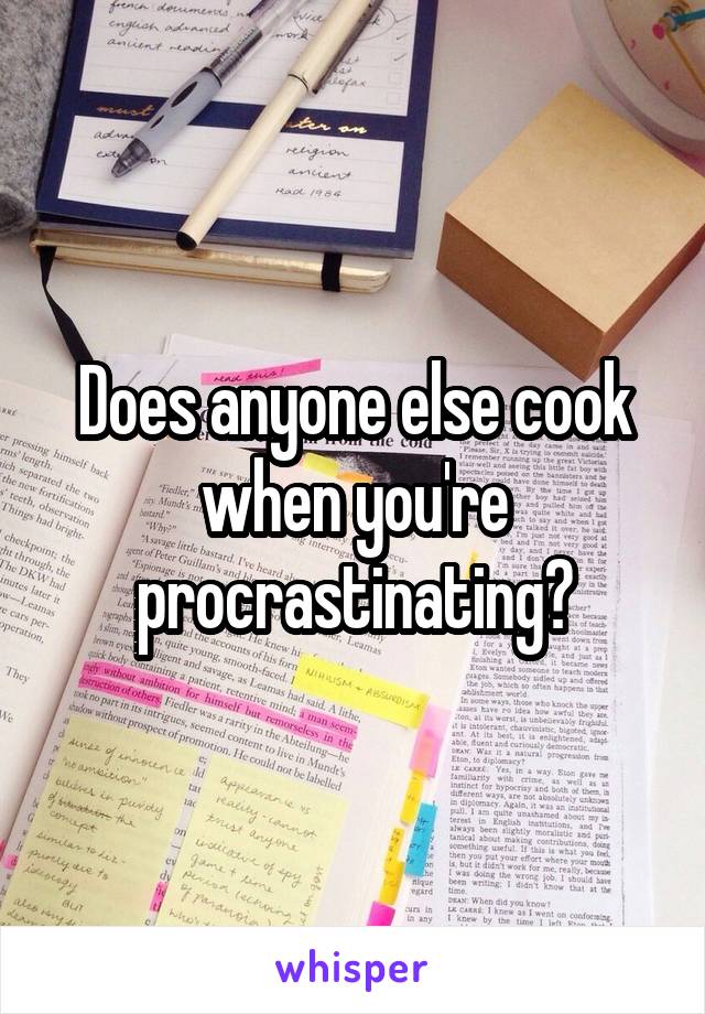 Does anyone else cook when you're procrastinating?