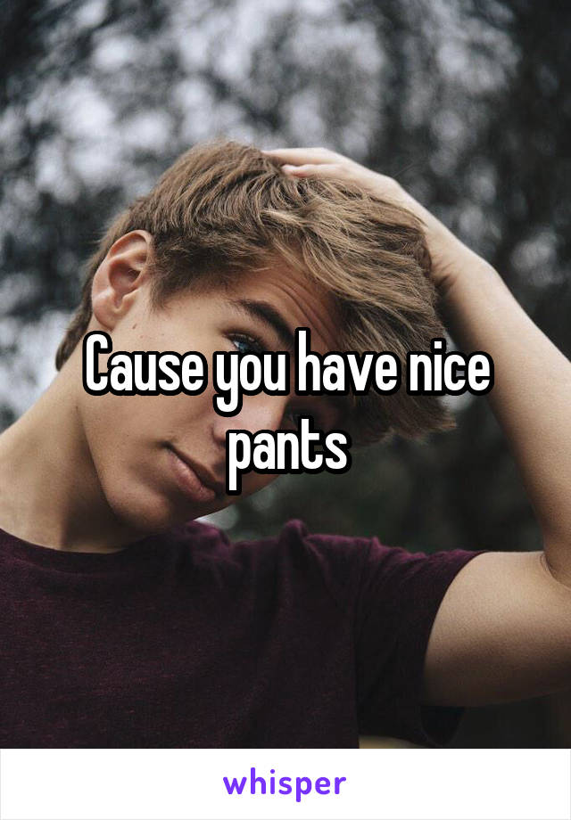 Cause you have nice pants
