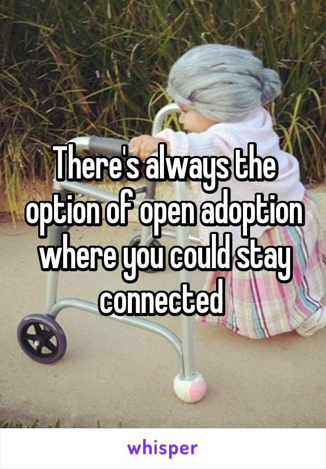 There's always the option of open adoption where you could stay connected 