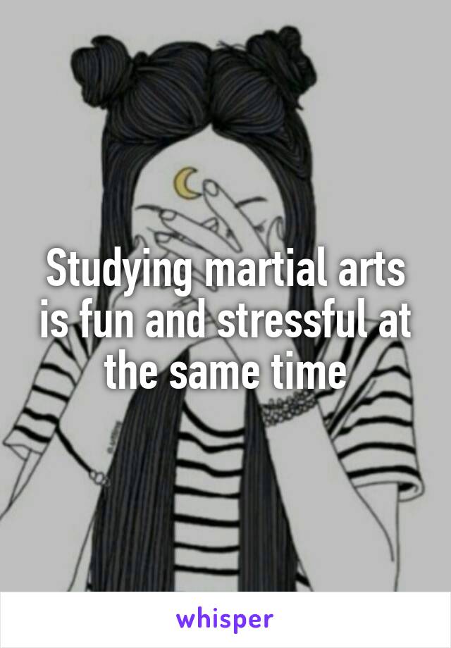 Studying martial arts is fun and stressful at the same time