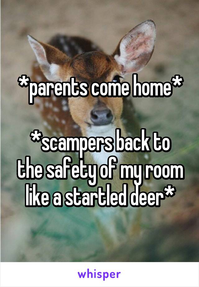 *parents come home*

*scampers back to the safety of my room like a startled deer*