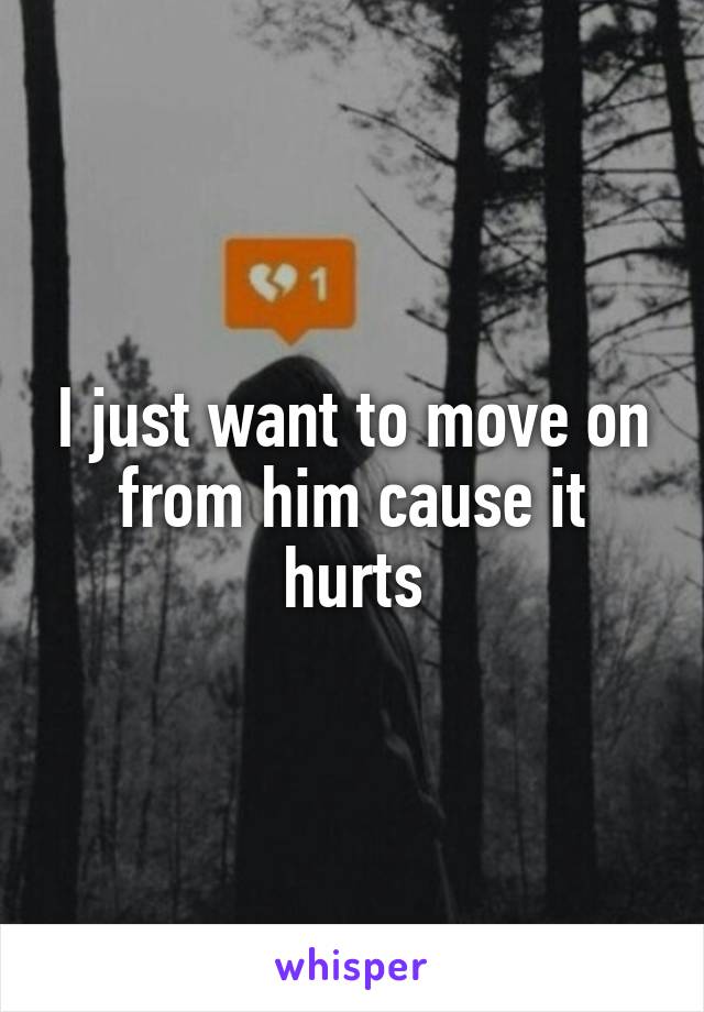 I just want to move on from him cause it hurts