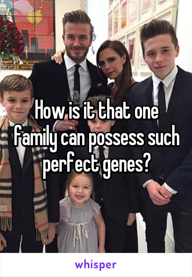 How is it that one family can possess such perfect genes?