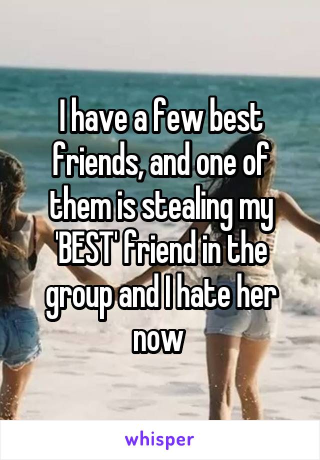 I have a few best friends, and one of them is stealing my 'BEST' friend in the group and I hate her now 