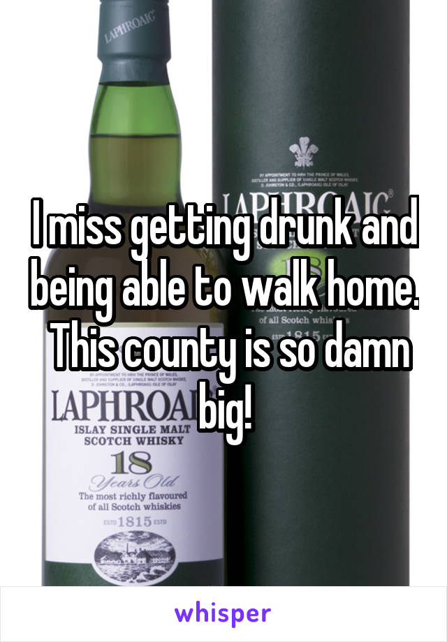 I miss getting drunk and being able to walk home.  This county is so damn big!