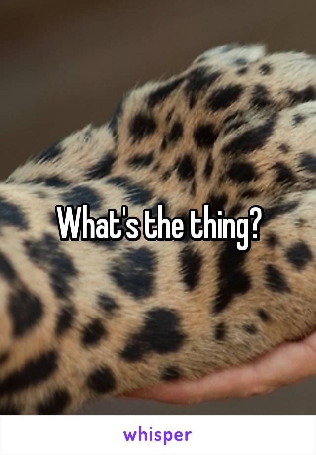 What's the thing?