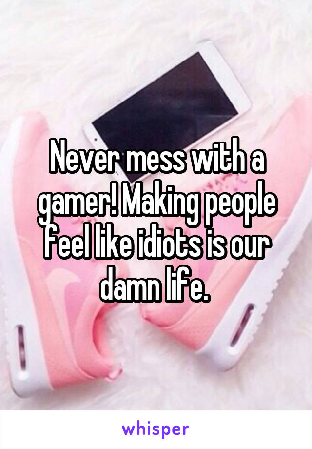 Never mess with a gamer! Making people feel like idiots is our damn life. 