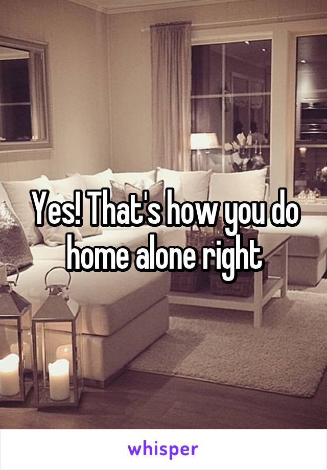 Yes! That's how you do home alone right