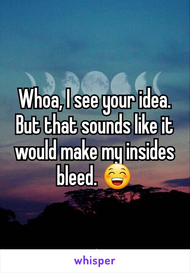 Whoa, I see your idea. But that sounds like it would make my insides bleed. 😁