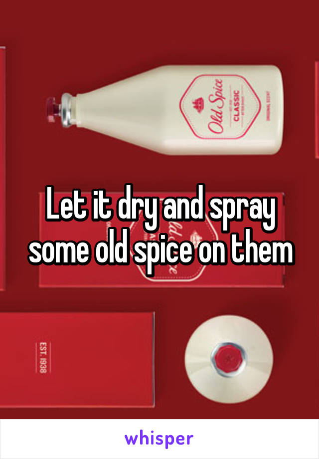 Let it dry and spray some old spice on them