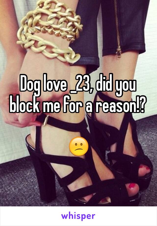 Dog love _23, did you block me for a reason!?

😕