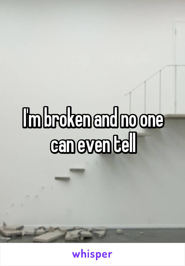 I'm broken and no one can even tell