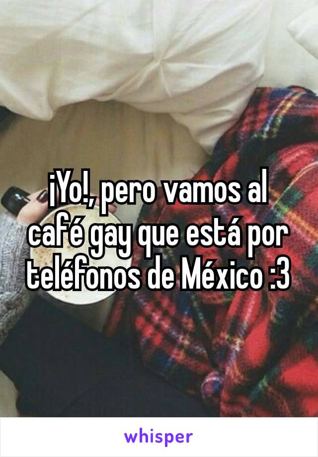¡Yo!, pero vamos al café gay que está por teléfonos de México :3