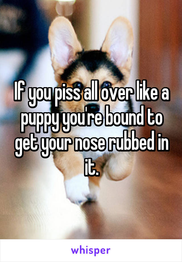 If you piss all over like a puppy you're bound to get your nose rubbed in it.
