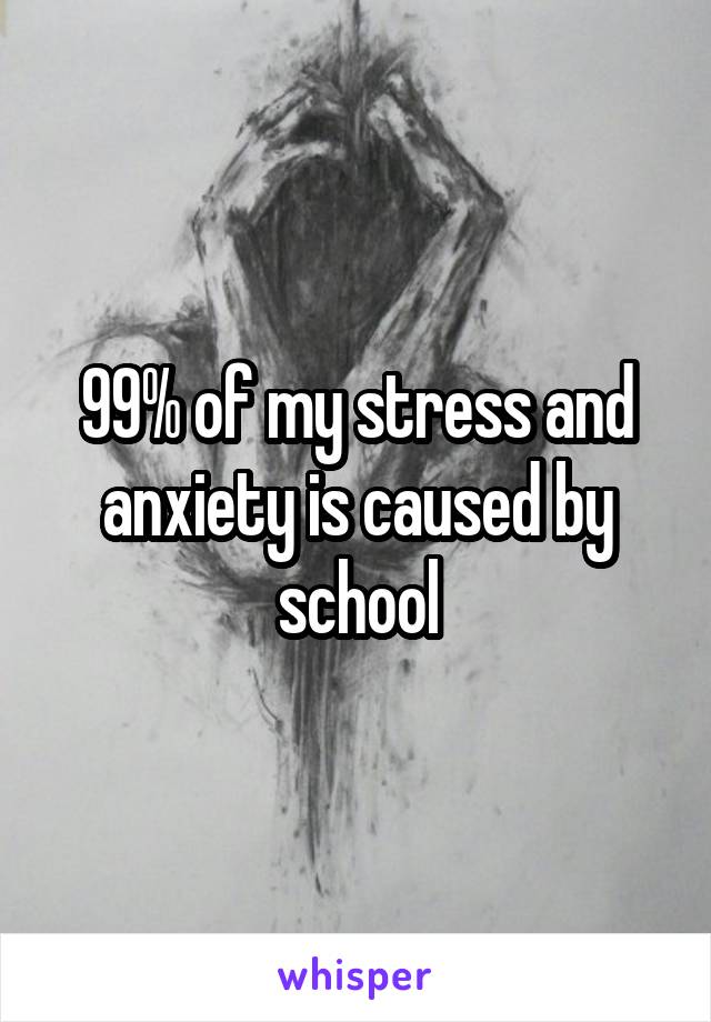 99% of my stress and anxiety is caused by school