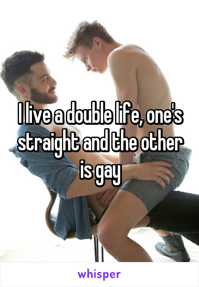 I live a double life, one's straight and the other is gay