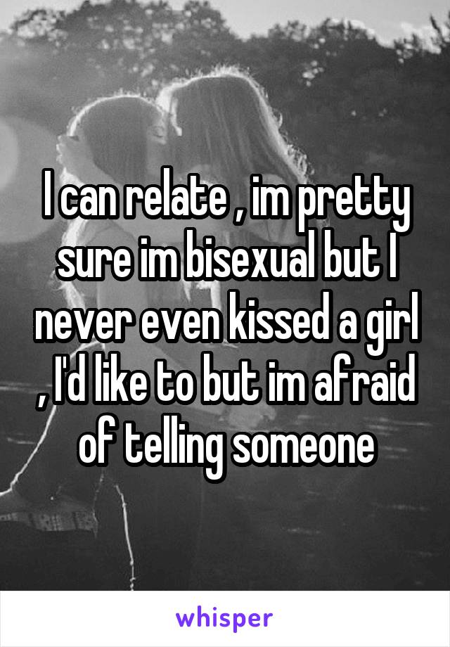 I can relate , im pretty sure im bisexual but I never even kissed a girl , I'd like to but im afraid of telling someone