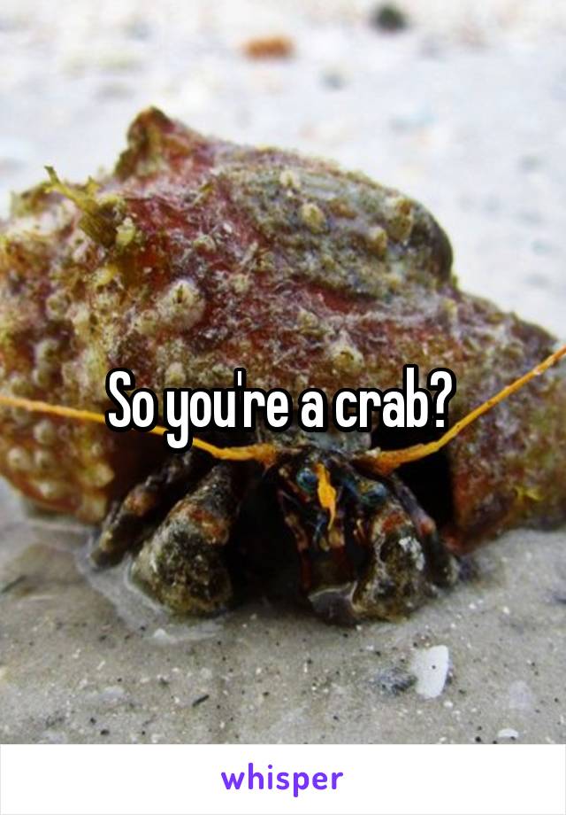 So you're a crab? 