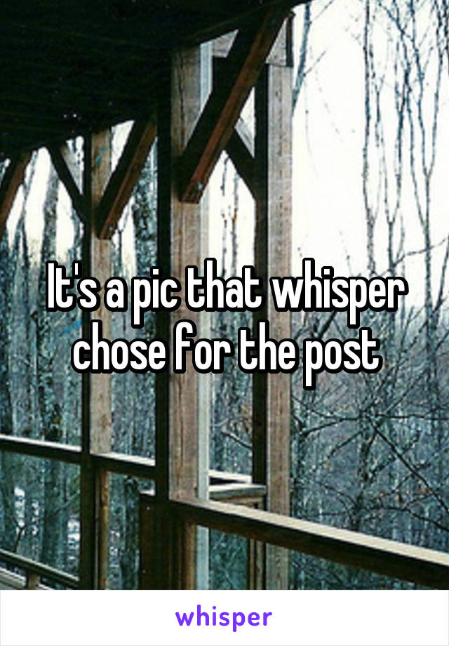 It's a pic that whisper chose for the post
