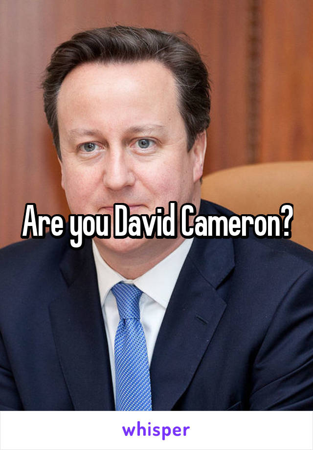 Are you David Cameron?