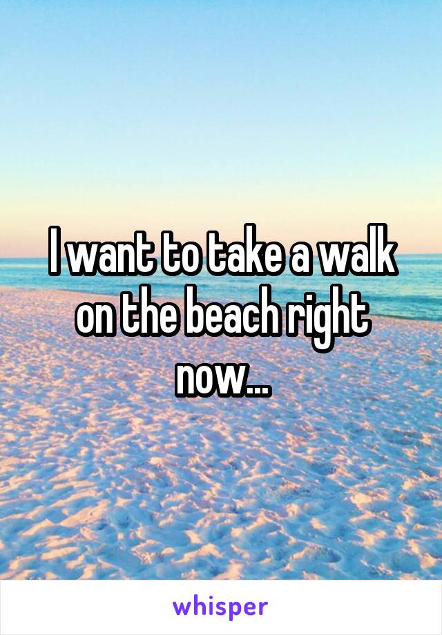 I want to take a walk on the beach right now...