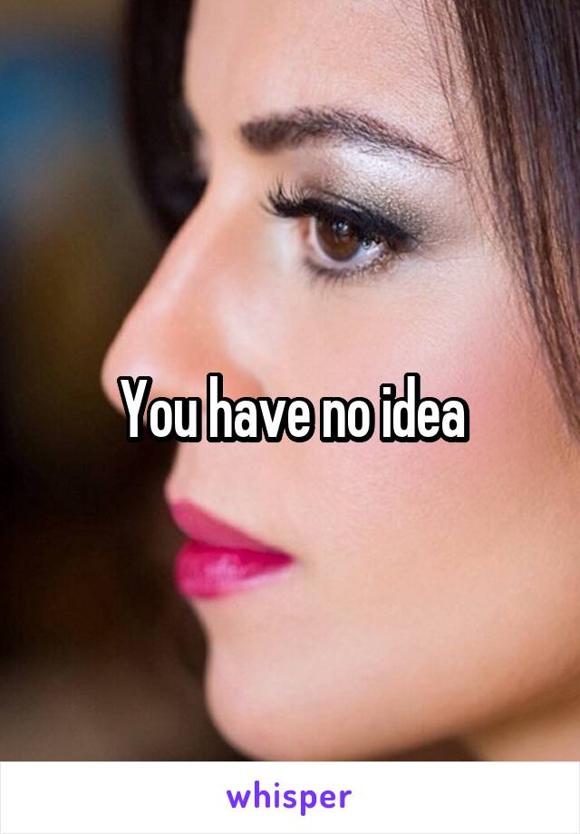 You have no idea