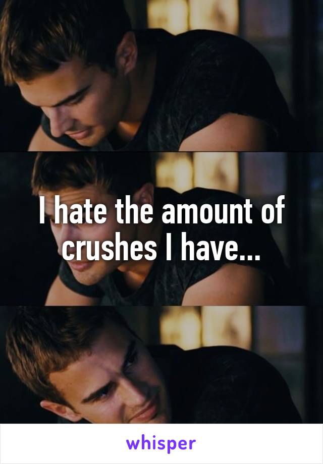 I hate the amount of crushes I have...