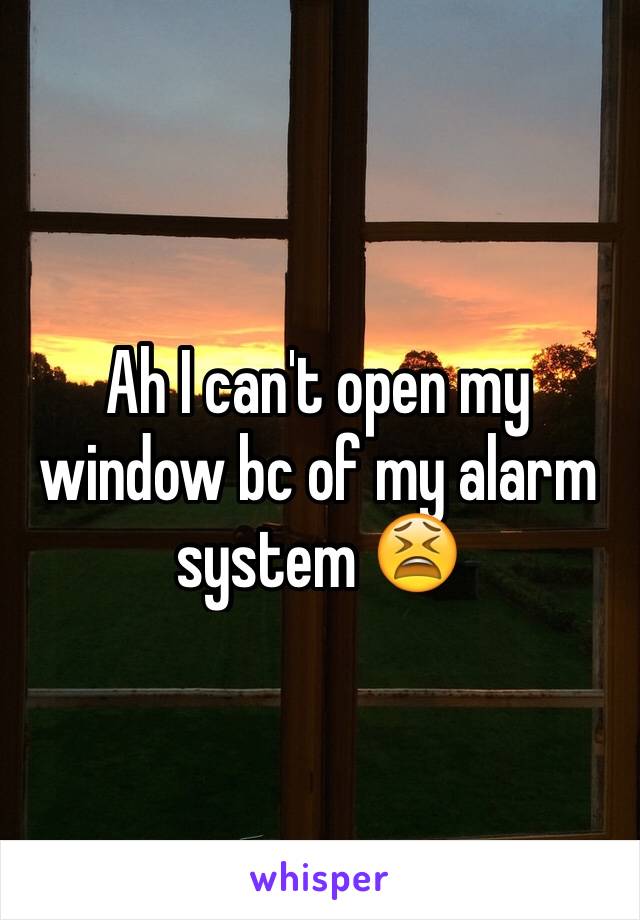 Ah I can't open my window bc of my alarm system 😫