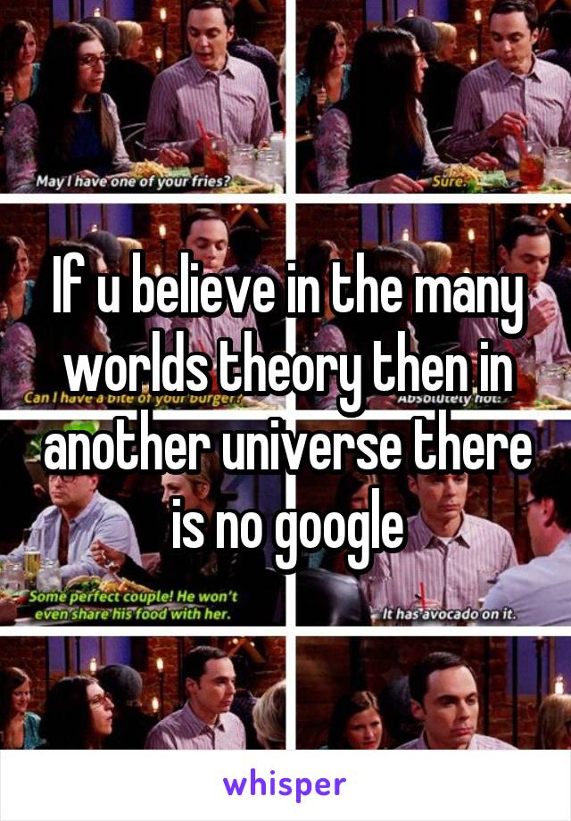 If u believe in the many worlds theory then in another universe there is no google