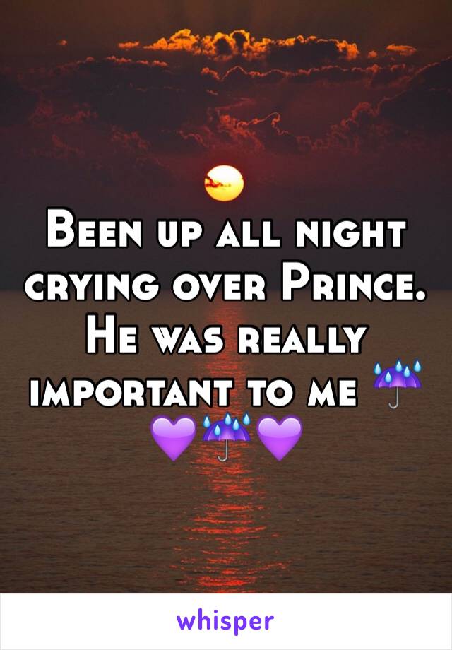 Been up all night crying over Prince. He was really important to me ☔️💜☔️💜