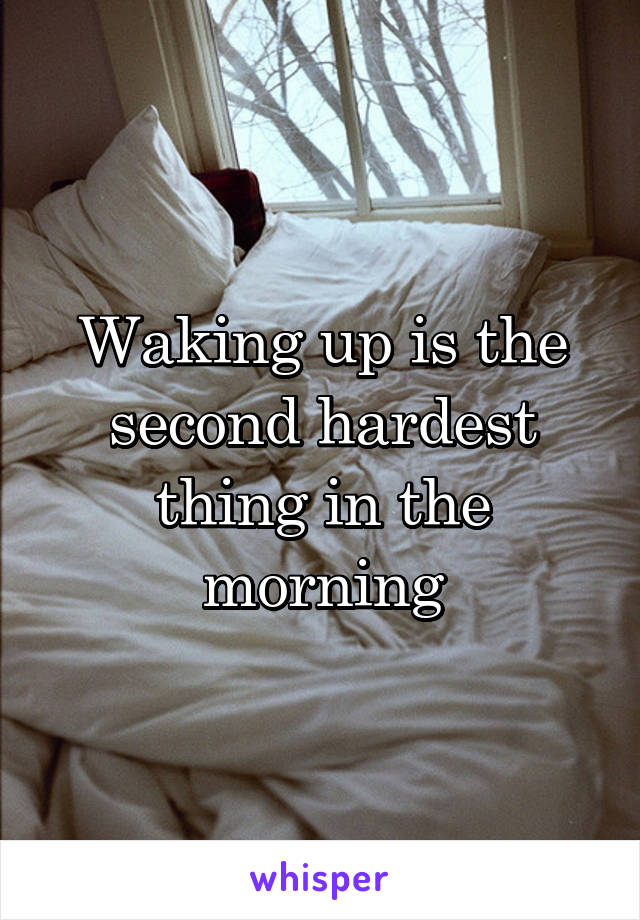 Waking up is the second hardest thing in the morning