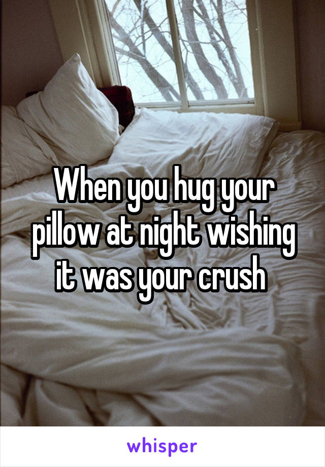 When you hug your pillow at night wishing it was your crush 