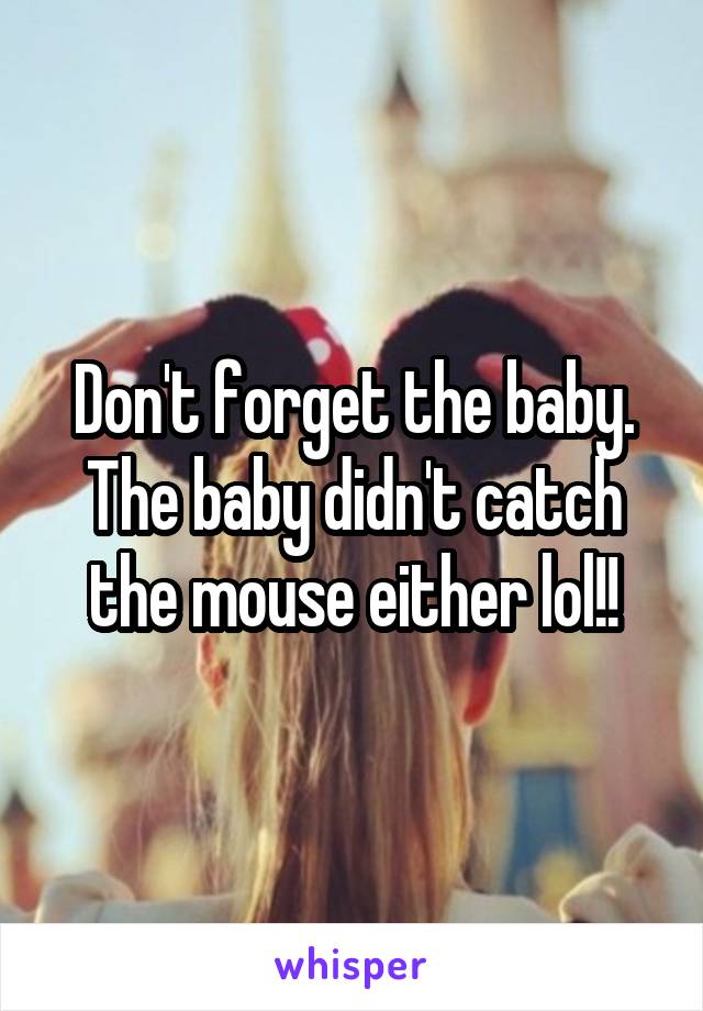 Don't forget the baby. The baby didn't catch the mouse either lol!!