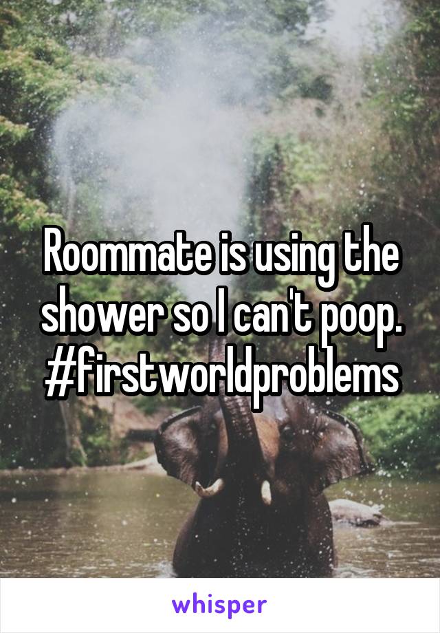 Roommate is using the shower so I can't poop. #firstworldproblems