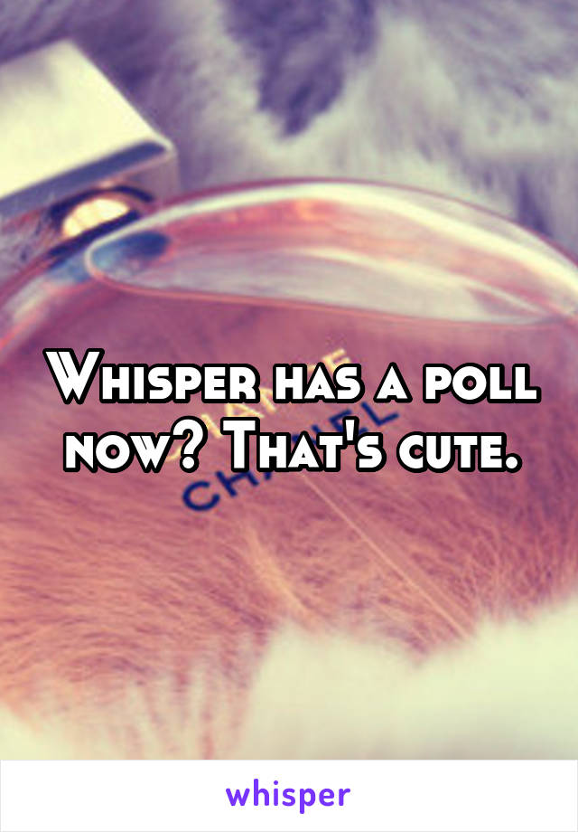 Whisper has a poll now? That's cute.