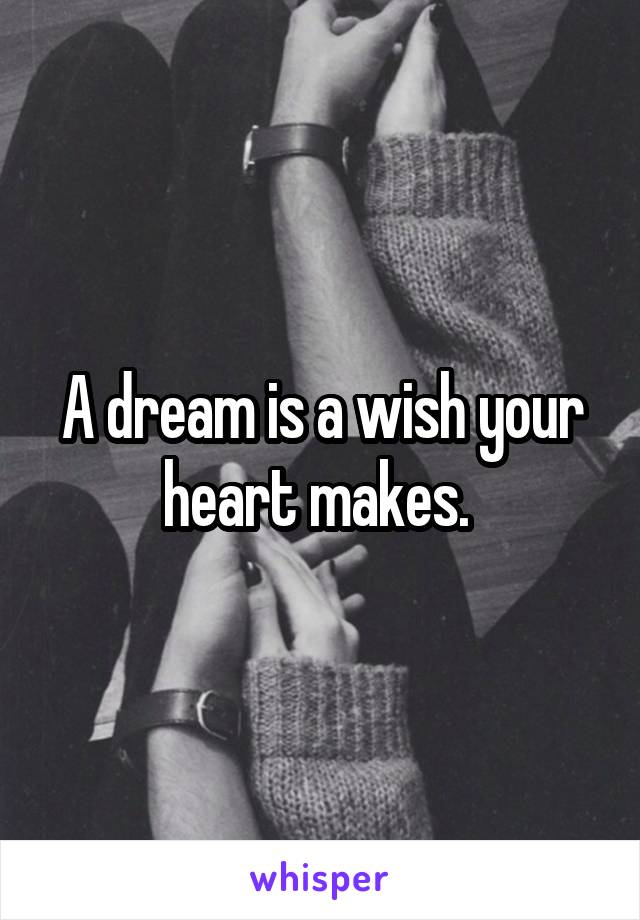 A dream is a wish your heart makes. 