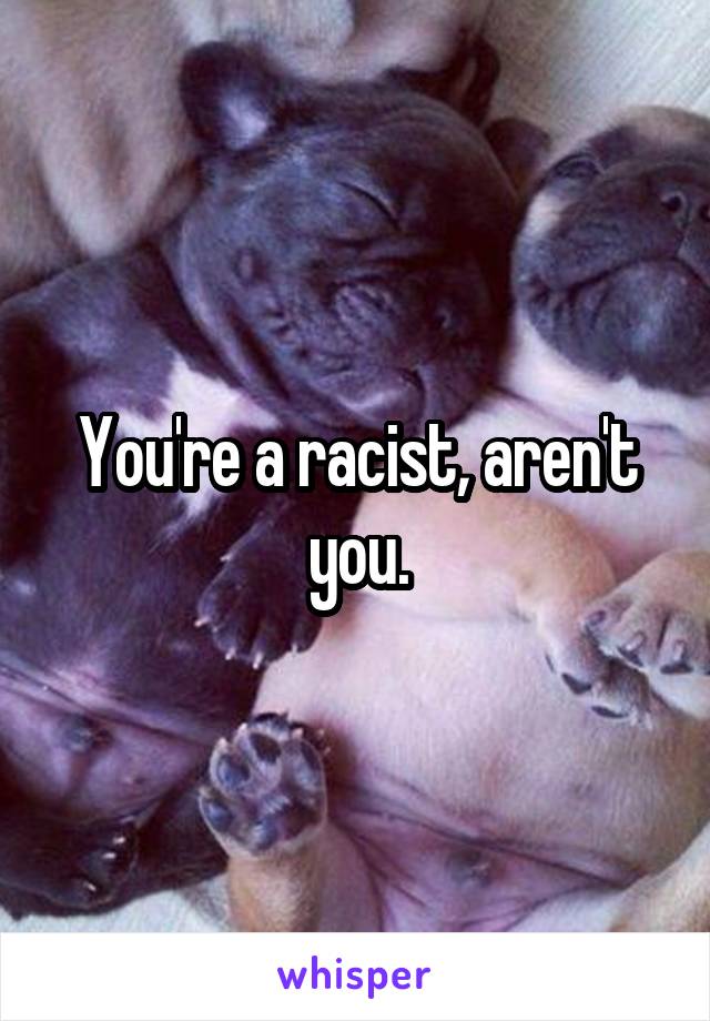 You're a racist, aren't you.