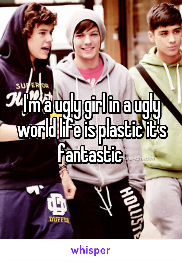 I'm a ugly girl in a ugly world life is plastic it's fantastic 