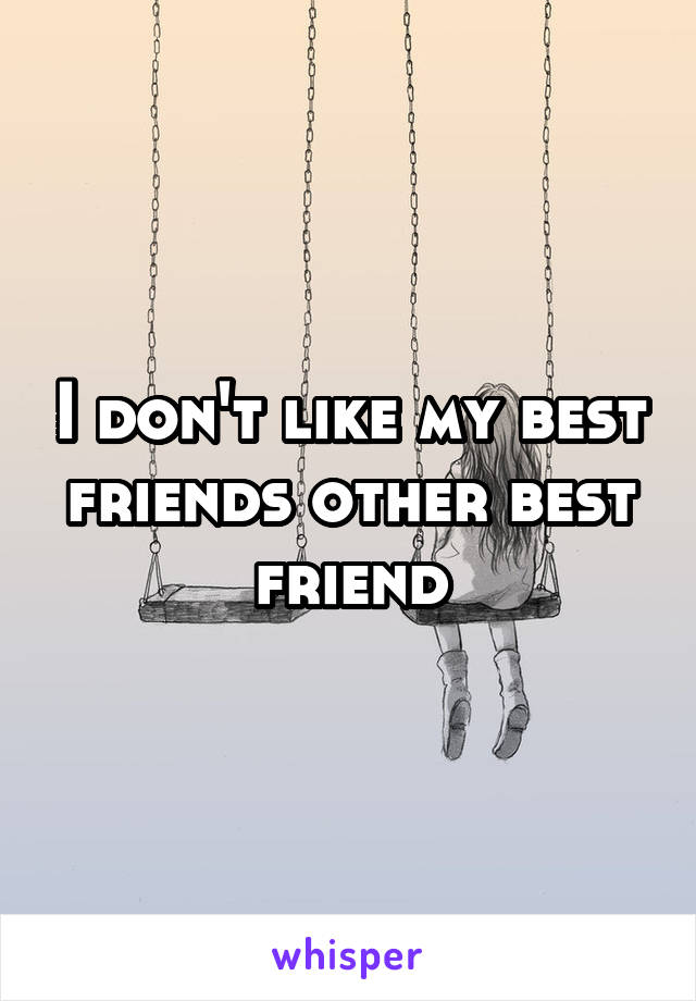 I don't like my best friends other best friend