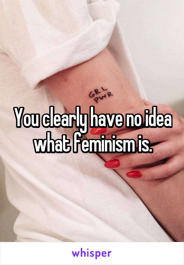 You clearly have no idea what feminism is.