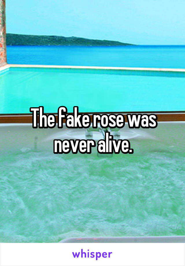 The fake rose was never alive.