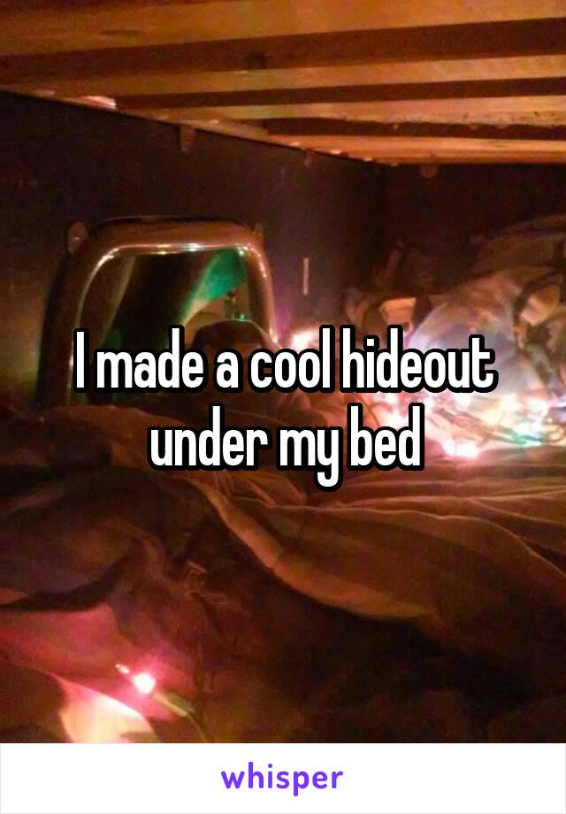 I made a cool hideout under my bed