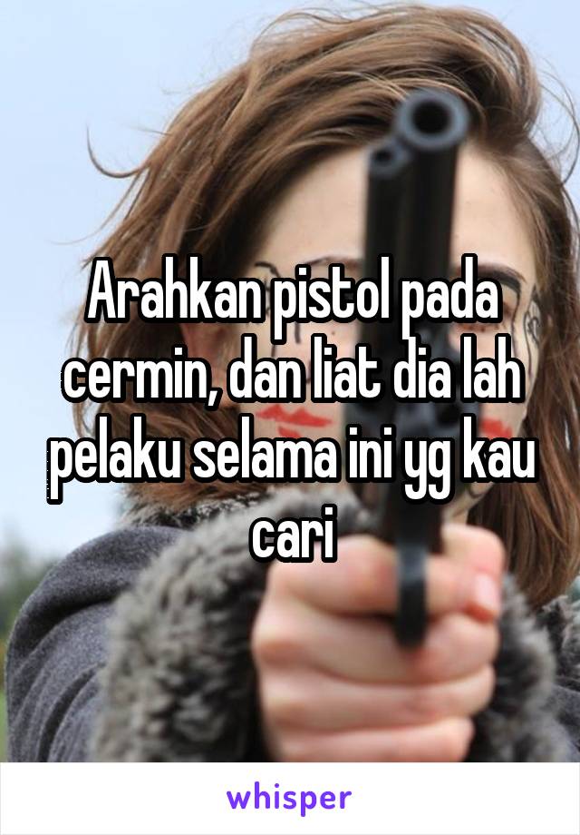 Arahkan pistol pada cermin, dan liat dia lah pelaku selama ini yg kau cari