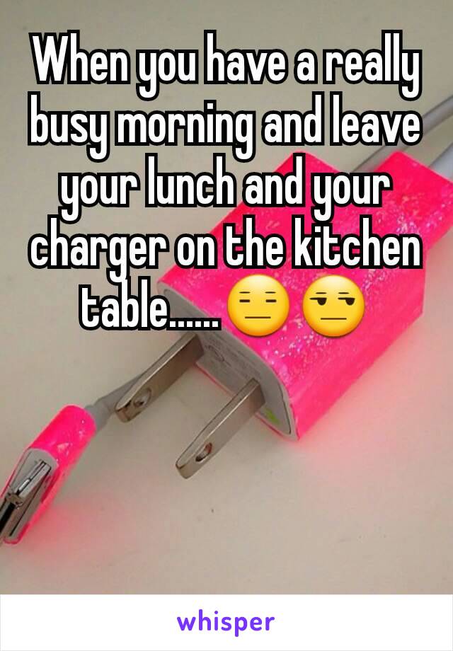 When you have a really busy morning and leave your lunch and your charger on the kitchen table......😑😒