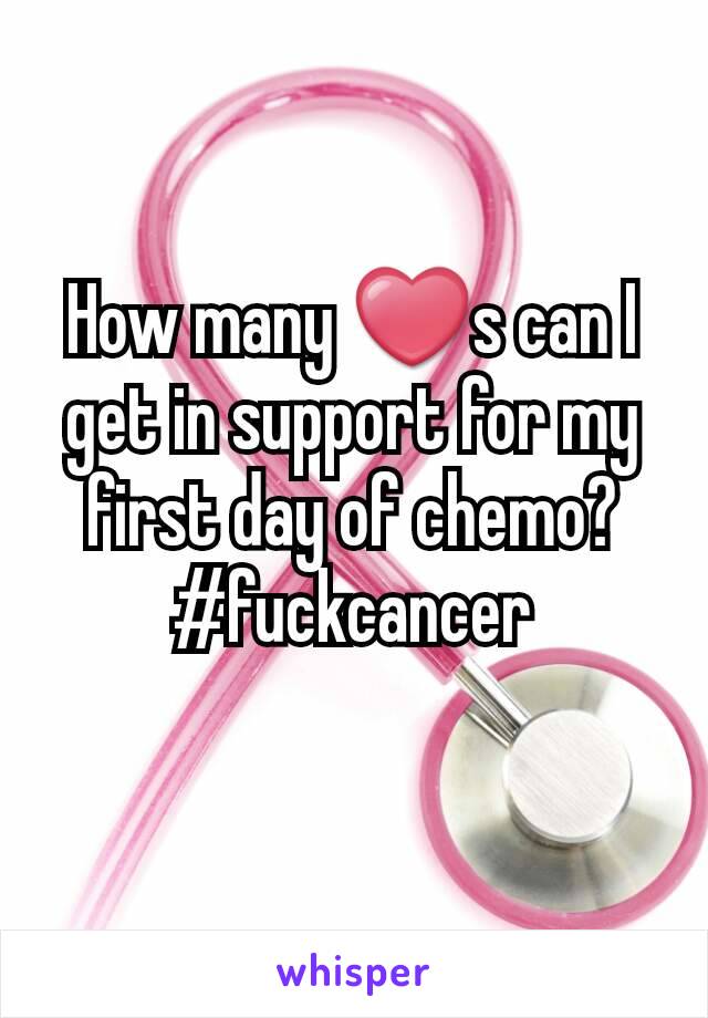 How many ❤s can I get in support for my first day of chemo?
#fuckcancer