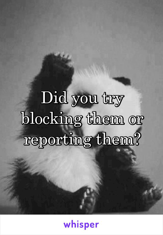 Did you try blocking them or reporting them?