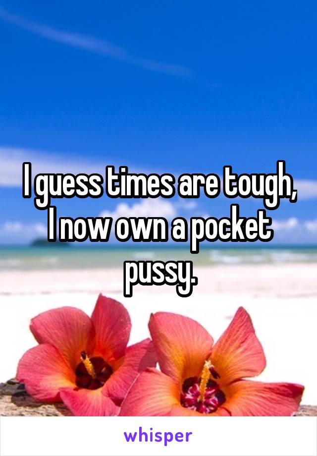 I guess times are tough, I now own a pocket pussy.