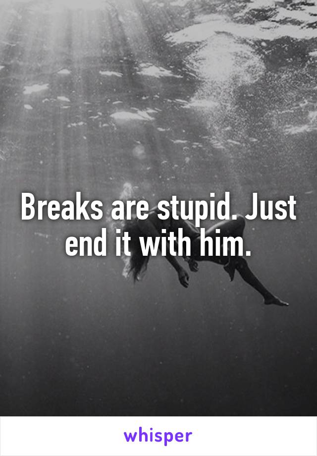 Breaks are stupid. Just end it with him.