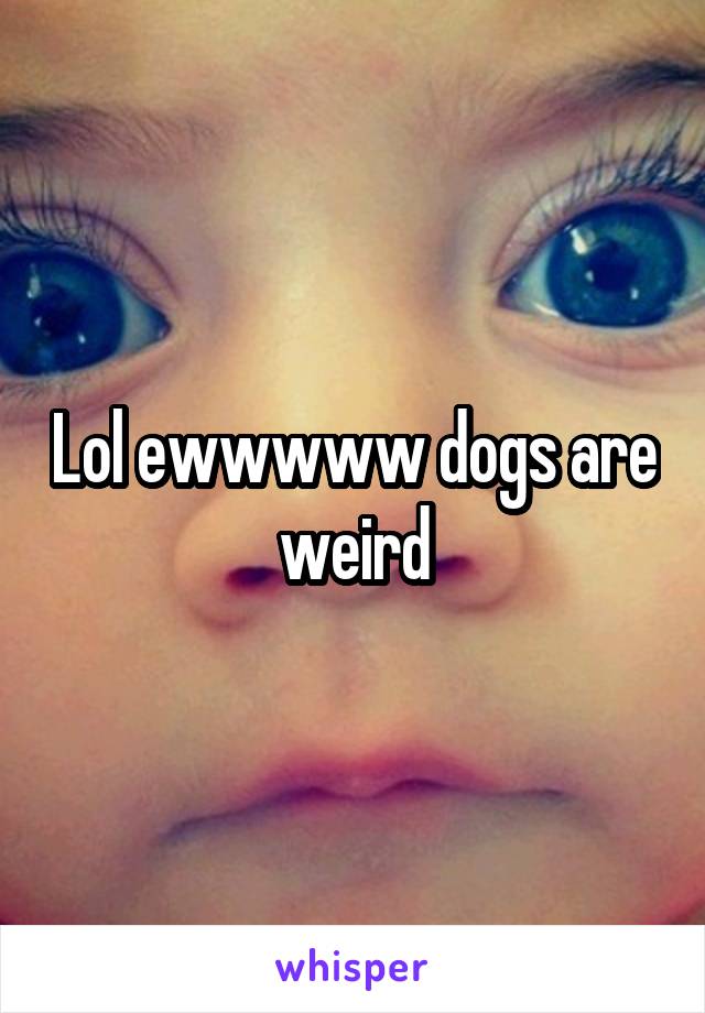 Lol ewwwww dogs are weird